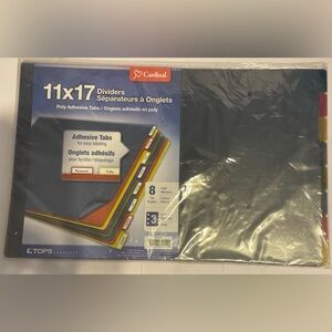 Cardinal 8-Tab TABLOID SIZE 11x17 Poly Index Divider Assorted Color 84251 (4 PK)